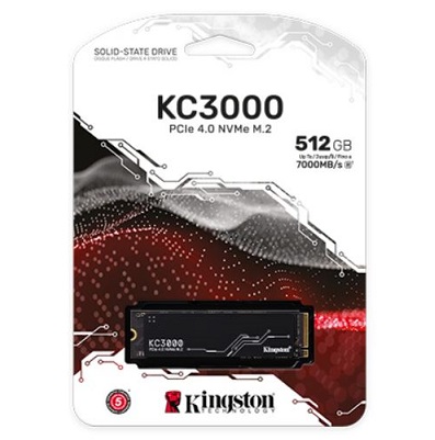 כונן אחסון פלאש קינגסטון Kingston SKC3000S/512G KC3000 PCIe 4.0 NVMe M.2 SSD 512GB Read 7000MB/s Write 3900MB/s